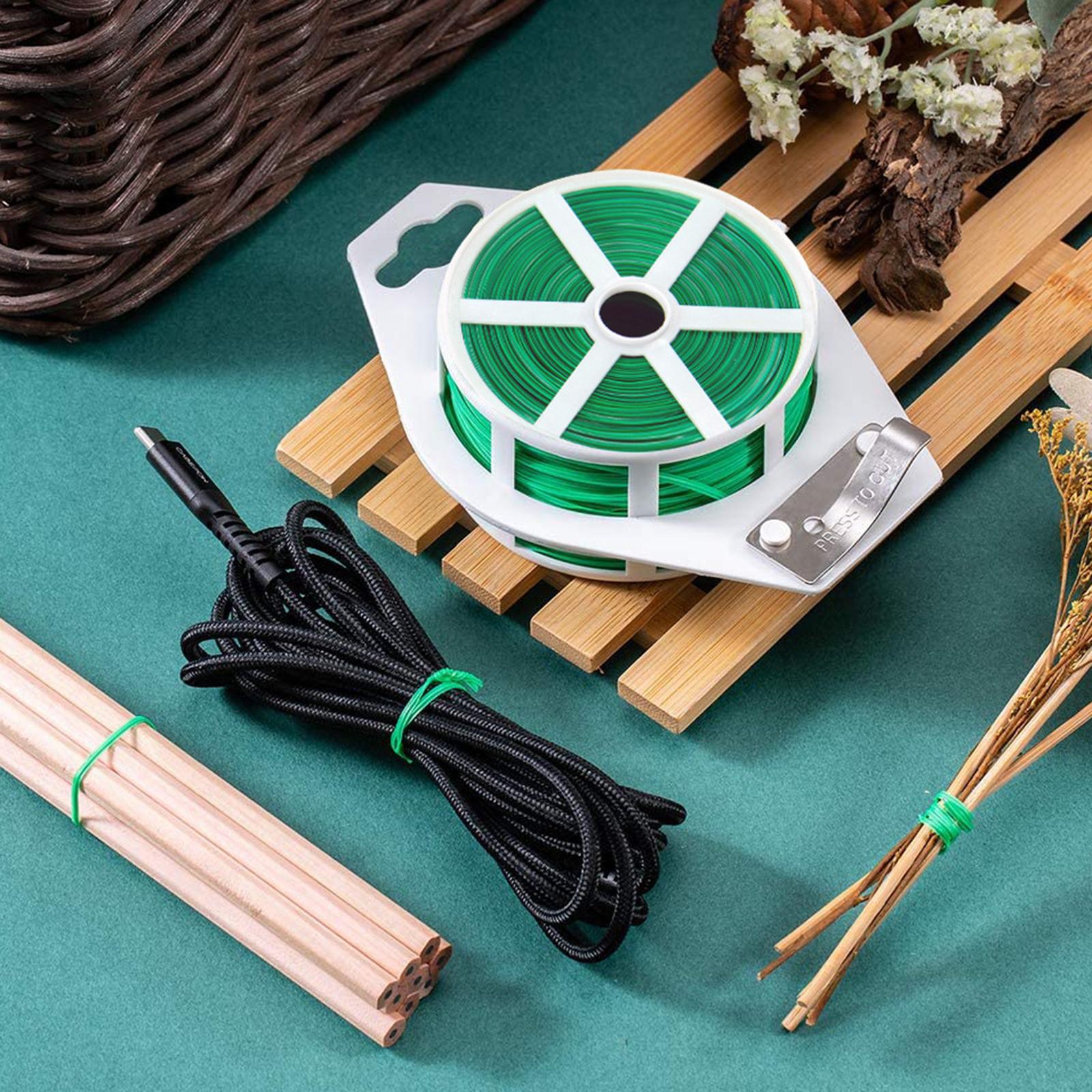 Trash Bag Gardening Plant Green Twist Tie Wire With Cutter Plant Ties 100m