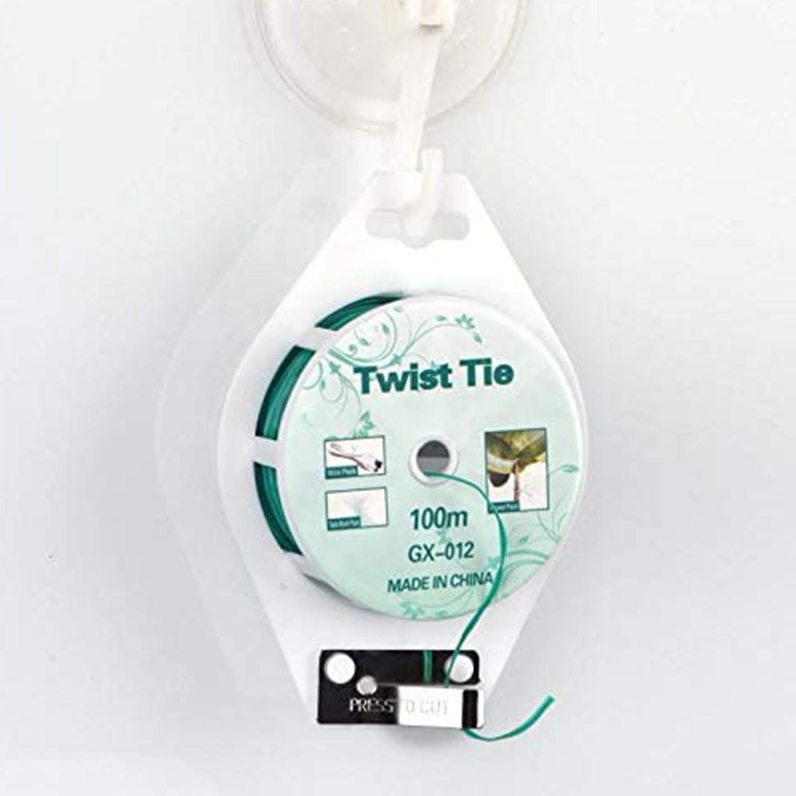Trash Bag Gardening Plant Green Twist Tie Wire With Cutter Plant Ties 100m