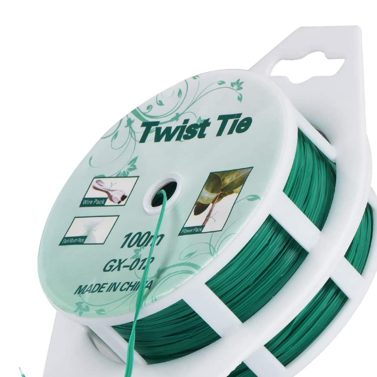 Trash Bag Gardening Plant Green Twist Tie Wire With Cutter Plant Ties 100m