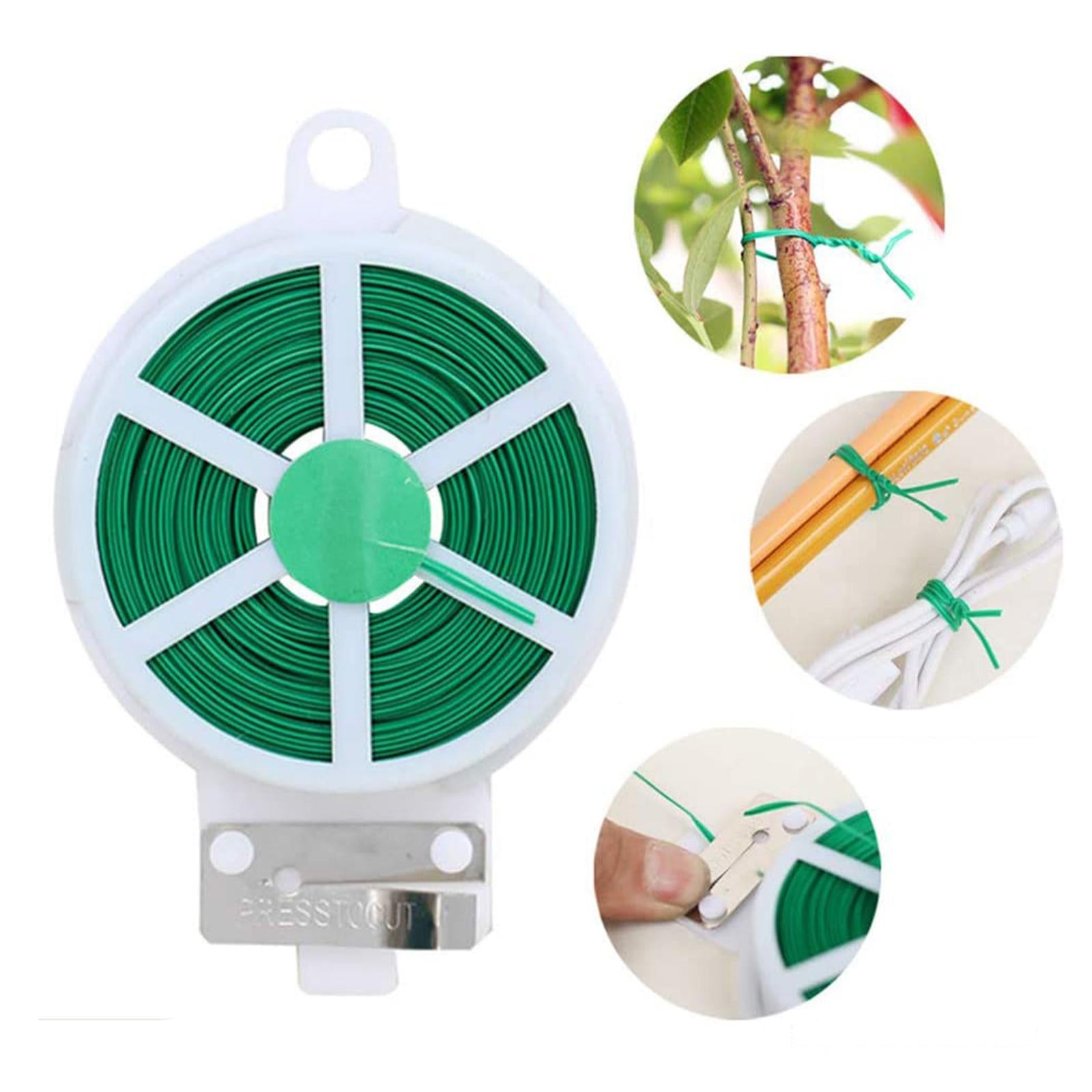 Trash Bag Gardening Plant Green Twist Tie Wire With Cutter Plant Ties 100m