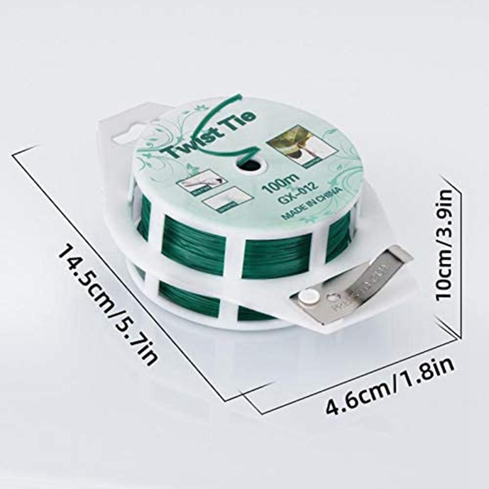 Trash Bag Gardening Plant Green Twist Tie Wire With Cutter Plant Ties 100m