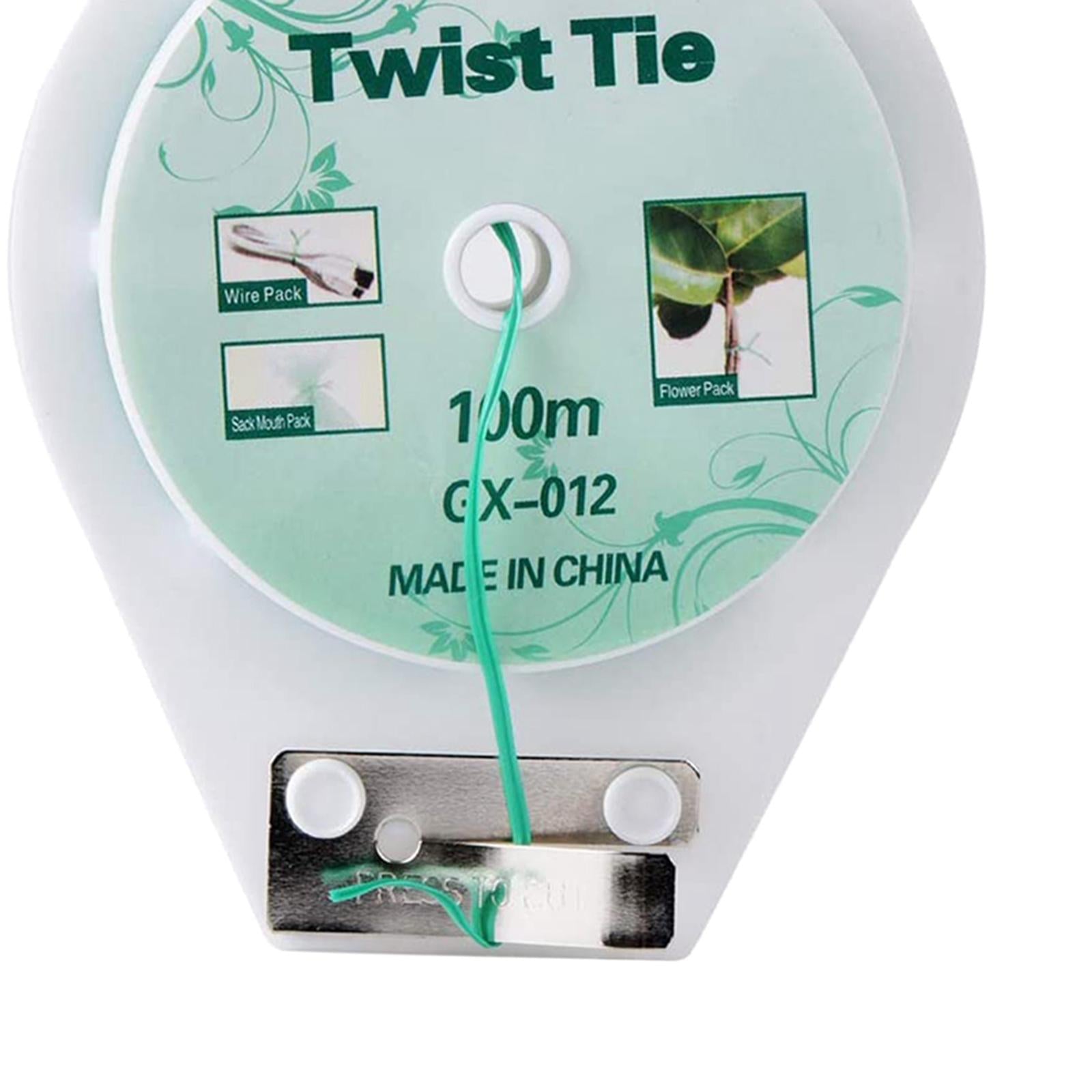 Trash Bag Gardening Plant Green Twist Tie Wire With Cutter Plant Ties 100m