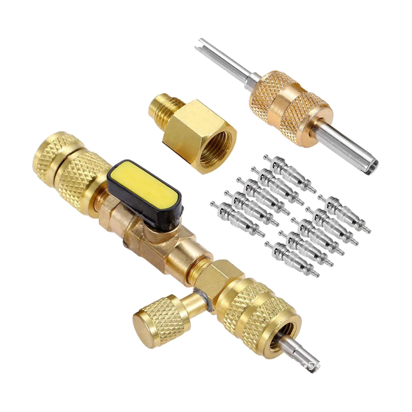 HVAC Tool Valve Core Remover Dual 1/4 and 5/16" Port Installer Removal Tool"