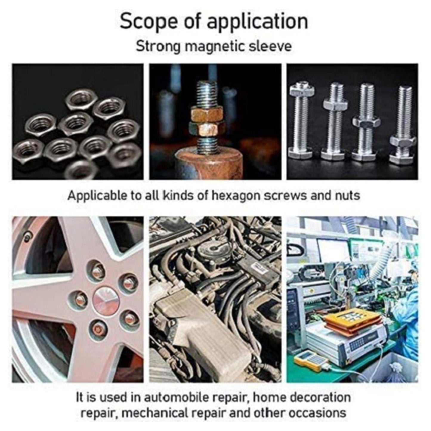 Socket Wrench Set Hexagonal Shank Hex Nut Socket Screwdriver 9x8x2cm