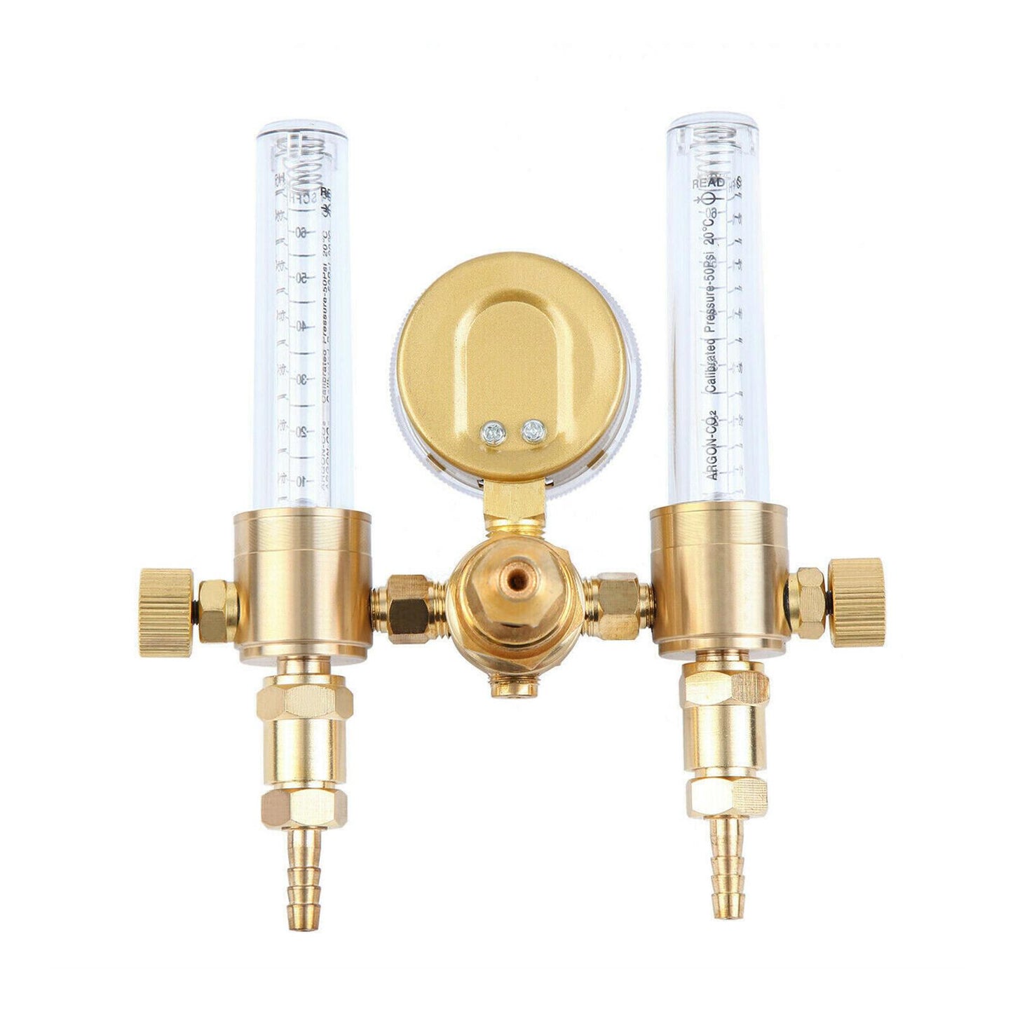 Welder Dual Output Argon Regulator Flowmeter 0-60CFH 0-4500 PSI Premium