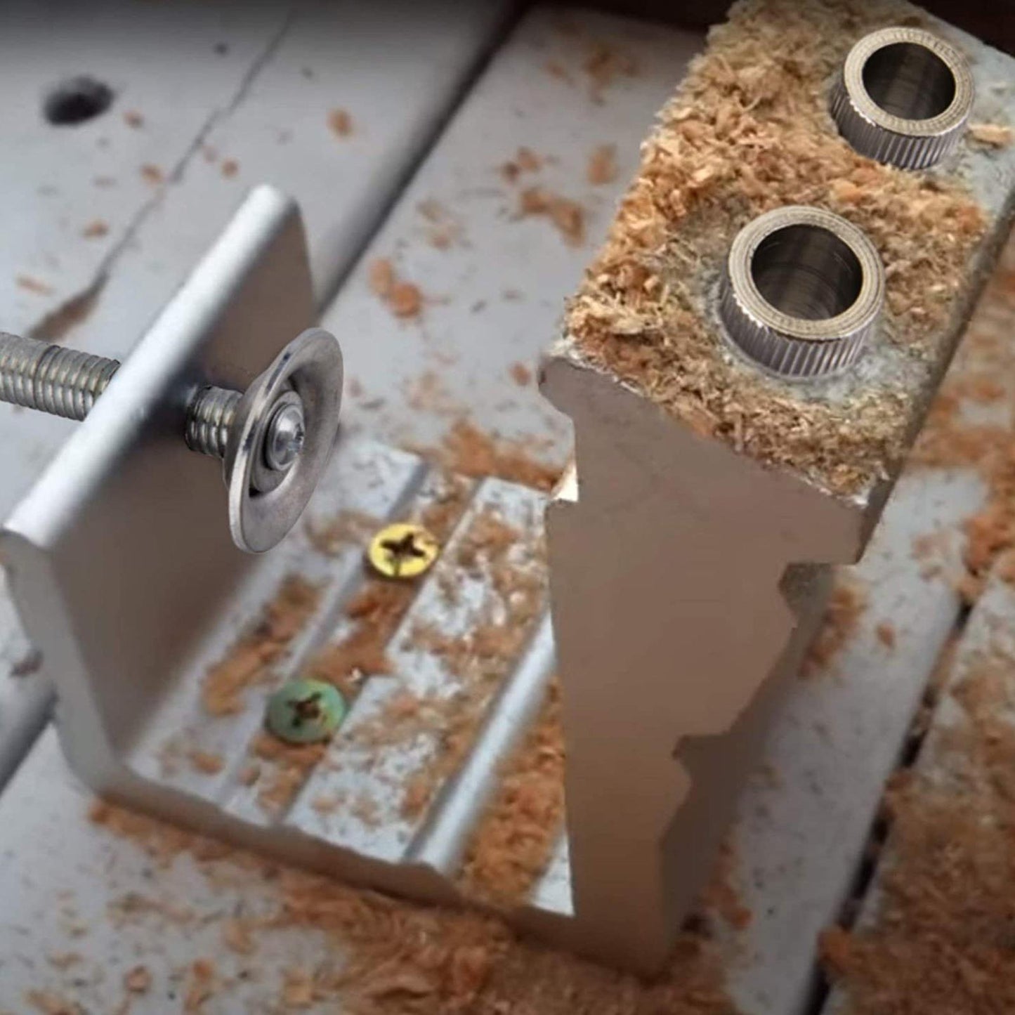 Pocket Hole Jig Kit Oblique Drill Joinery Screw Kit Tool Locator Blue