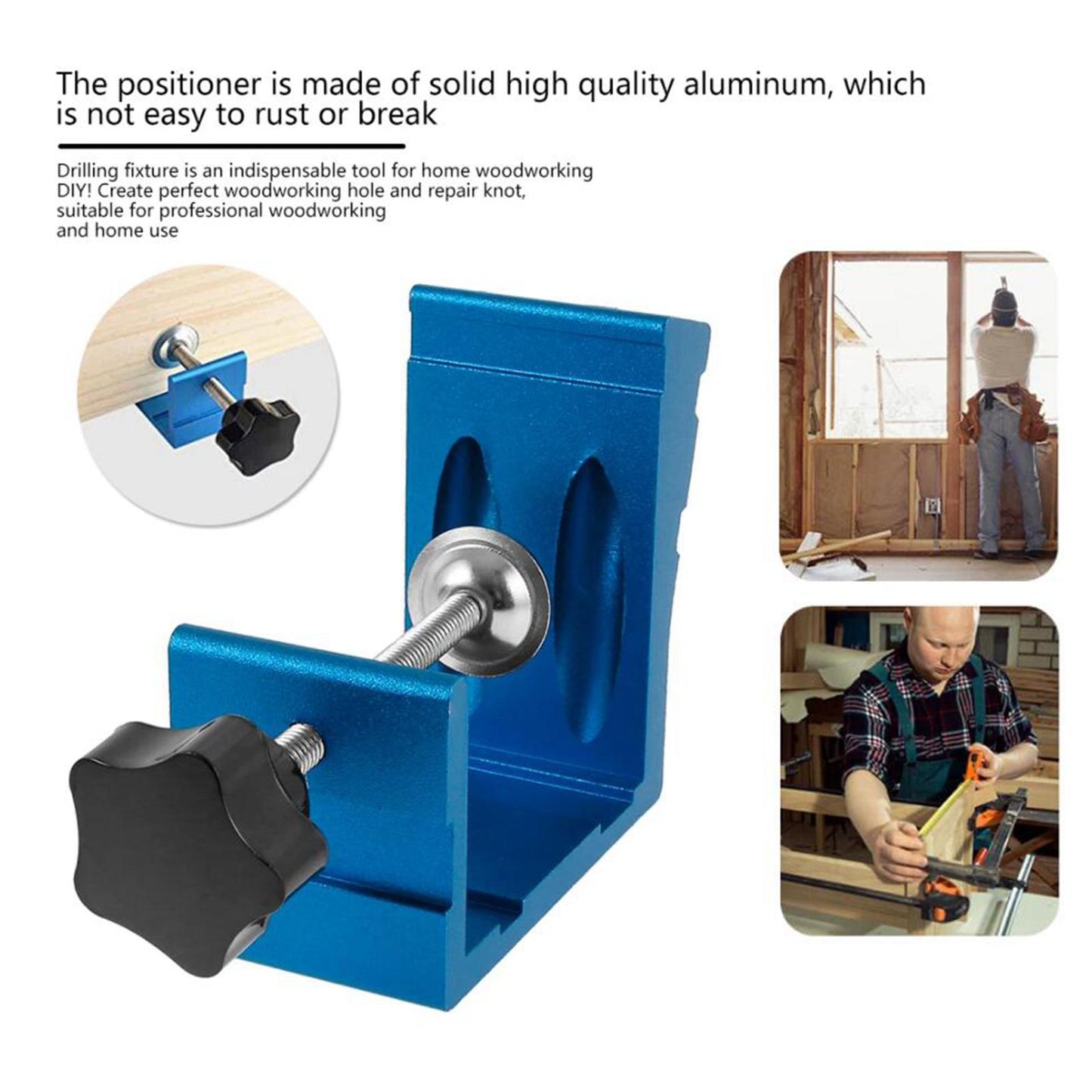 Pocket Hole Jig Kit Oblique Drill Joinery Screw Kit Tool Locator Blue