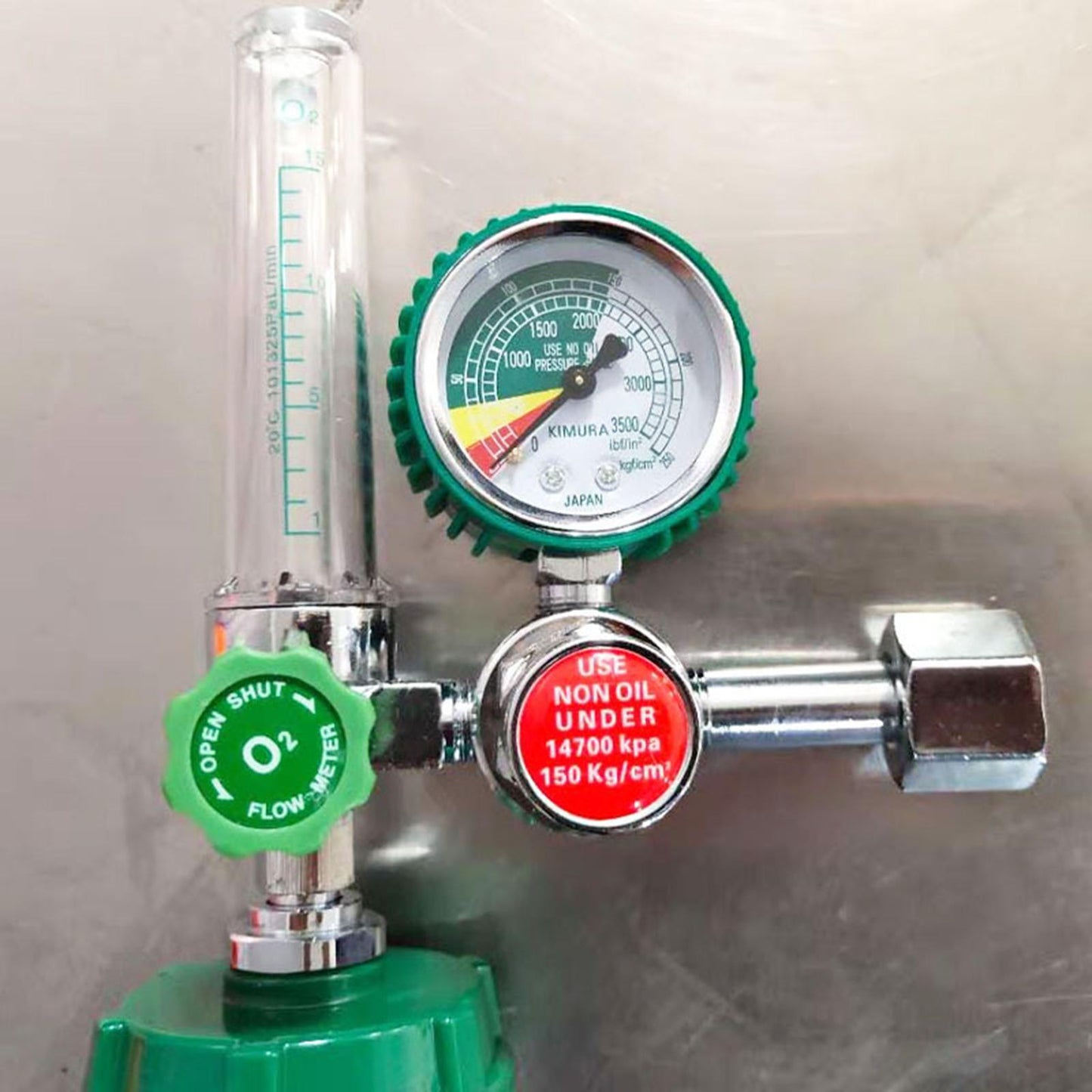 Oxygen Cylinder Regulator Pressure Flowmeter Gauge Valve Meter Healthcare