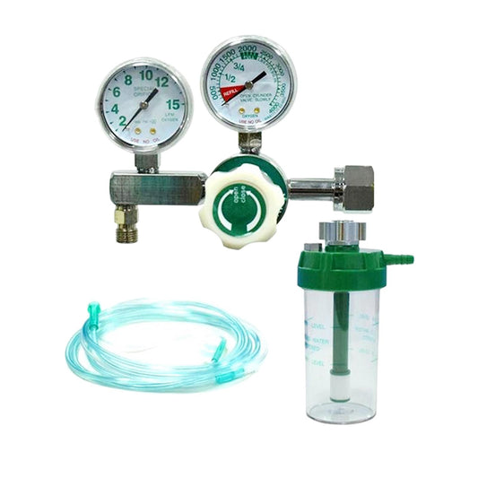 Oxygen Cylinder Pressure Reducing Regulator Flowmeter Gauge Valve with Hose