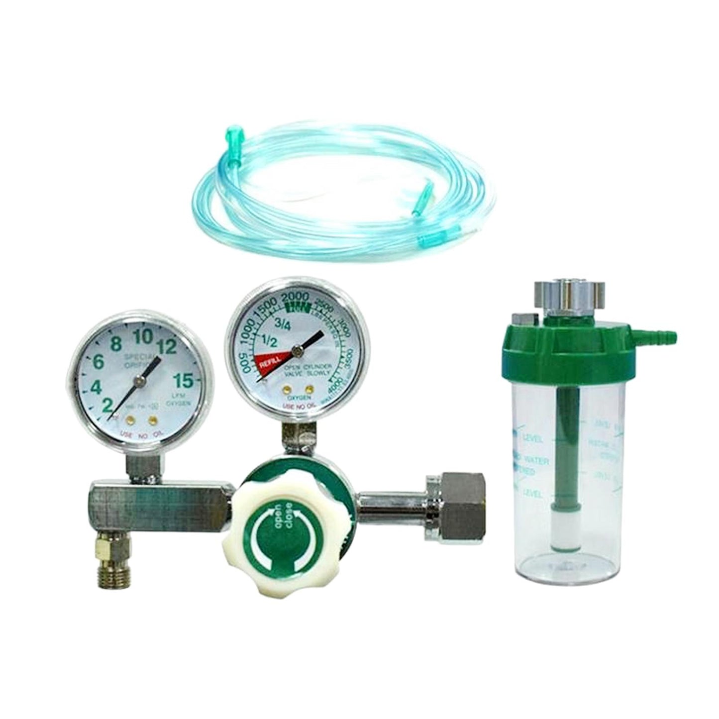 Oxygen Cylinder Pressure Reducing Regulator Flowmeter Gauge Valve with Hose