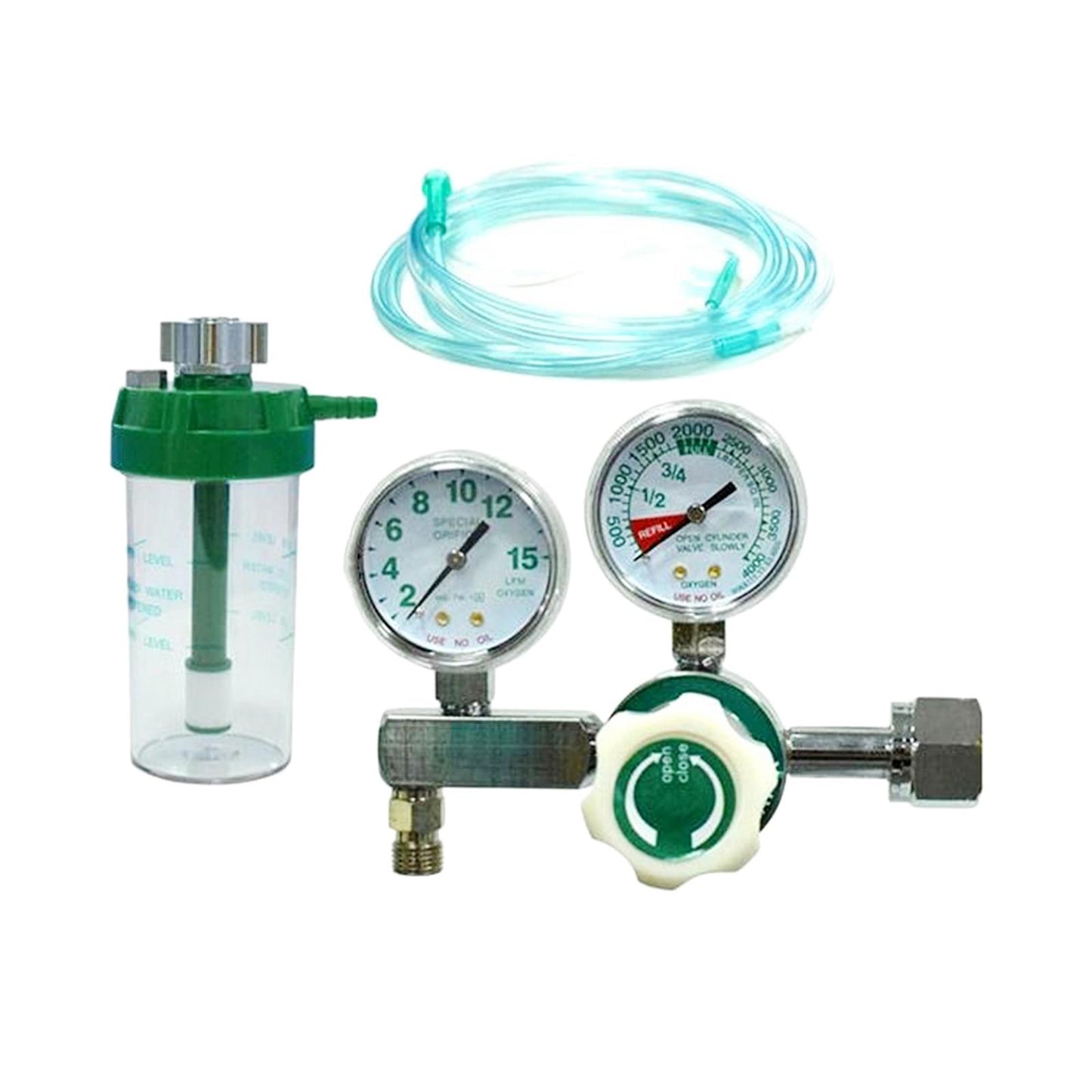 Oxygen Cylinder Pressure Reducing Regulator Flowmeter Gauge Valve with Hose