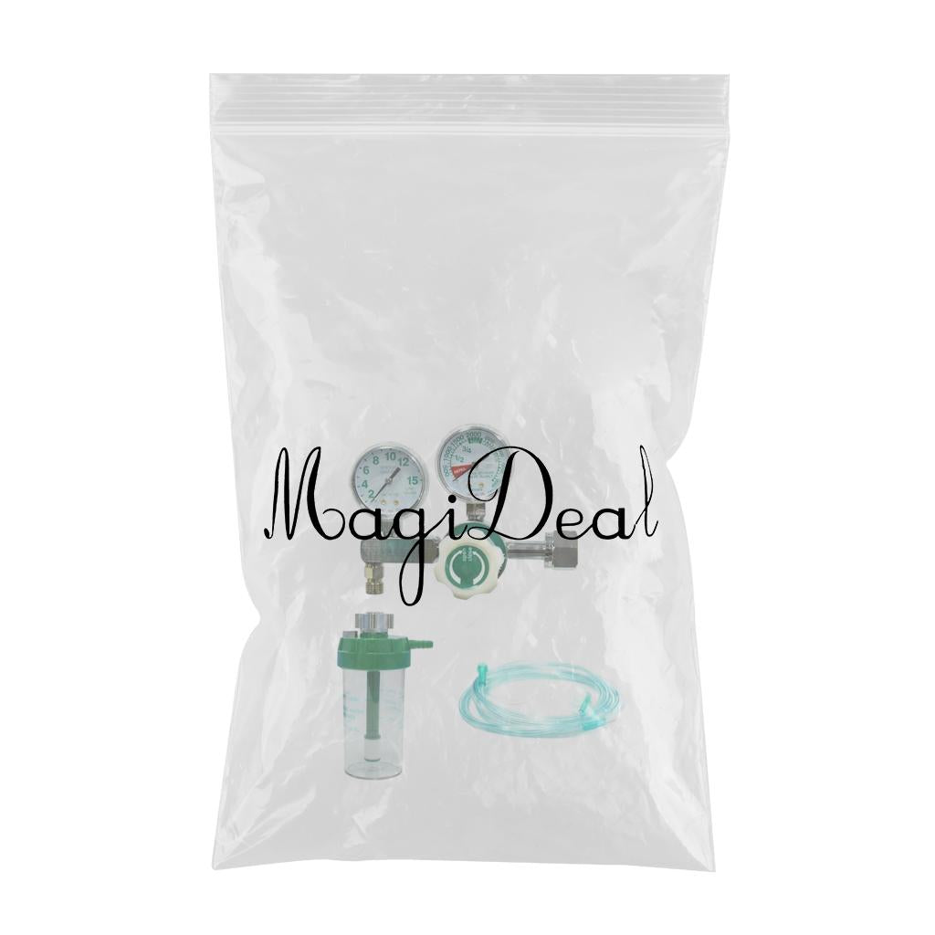 Oxygen Cylinder Pressure Reducing Regulator Flowmeter Gauge Valve with Hose