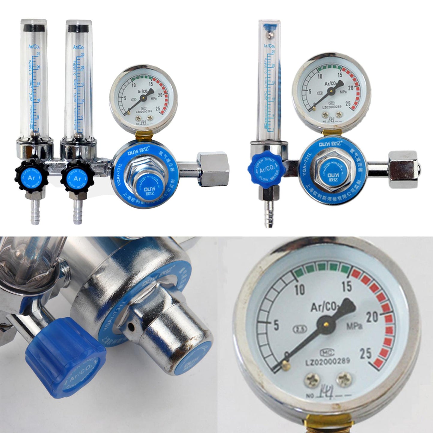 Argon / CO2 Mig Tig Flow Meter Flowmeter Gas Regulator Gauge Welding single