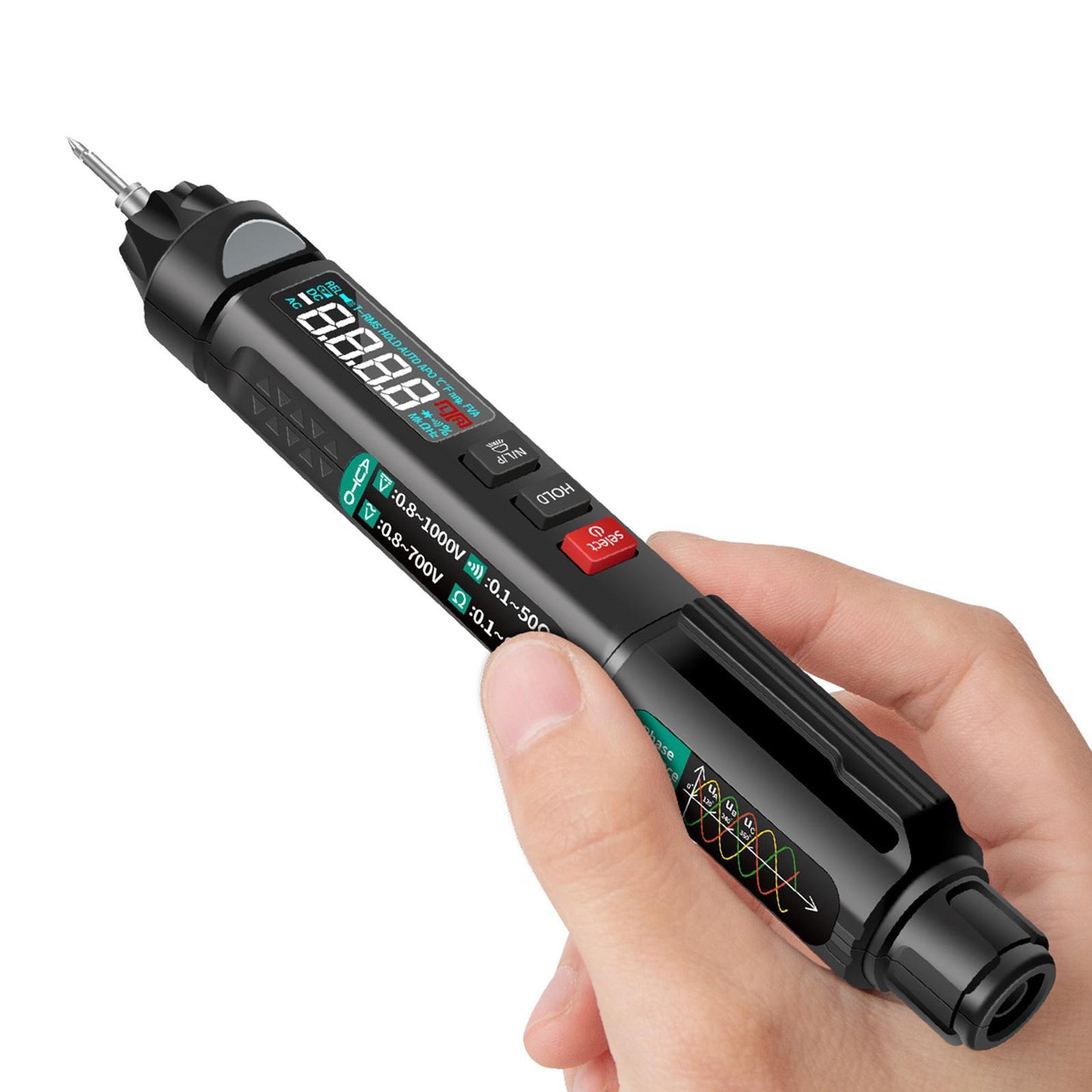 Multimeter Tester 6000 Counts AC/DC Voltage Meter Pen A3008 with Tools Kit