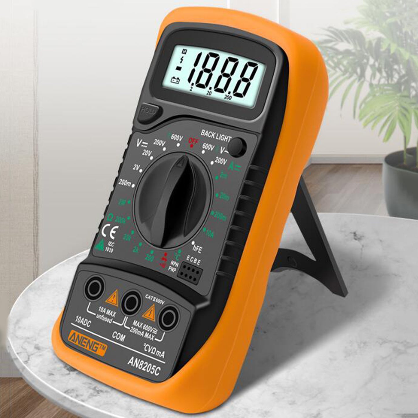 Digital Multimeter Electric Testers Ohmmeter Capacitance Meter Yellow