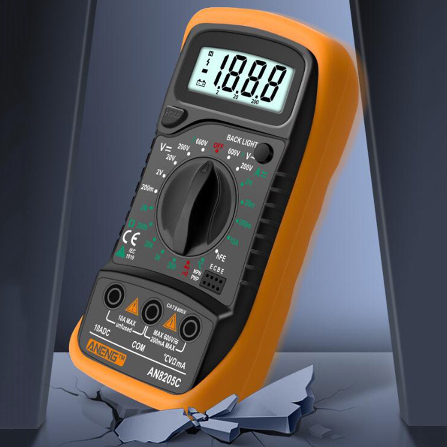 Digital Multimeter Electric Testers Ohmmeter Capacitance Meter Yellow
