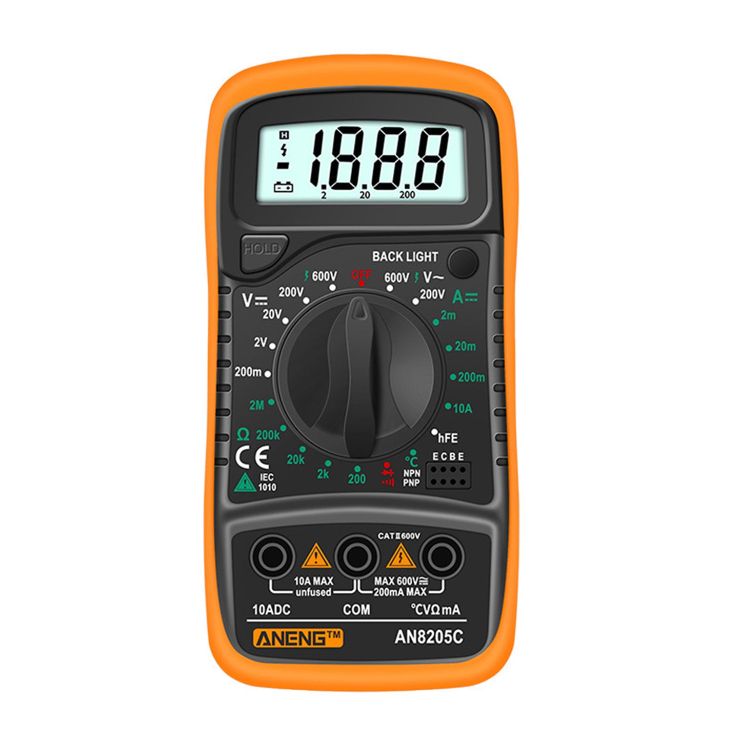 Digital Multimeter Electric Testers Ohmmeter Capacitance Meter Yellow