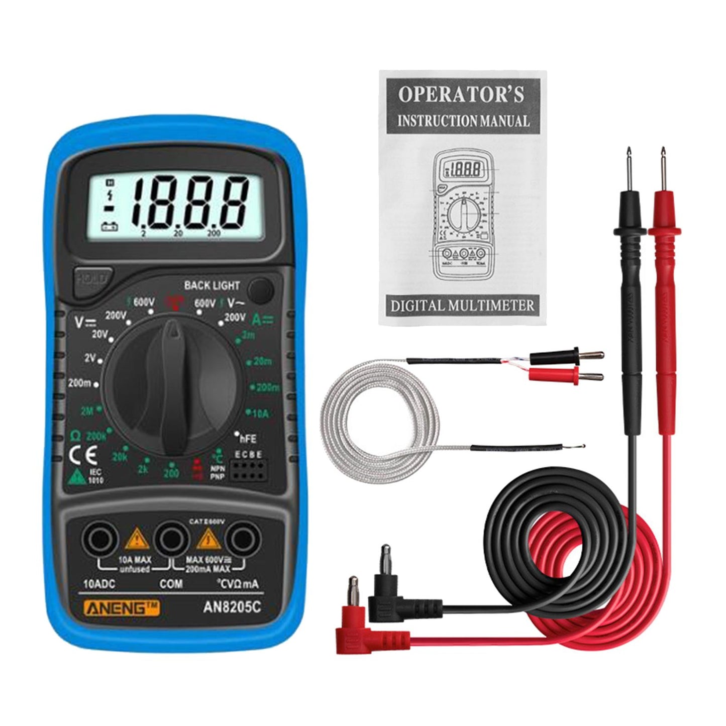 Digital Multimeter Electric Testers Ohmmeter Capacitance Meter Blue