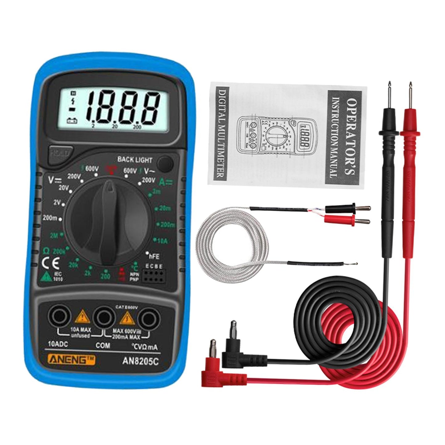 Digital Multimeter Electric Testers Ohmmeter Capacitance Meter Blue