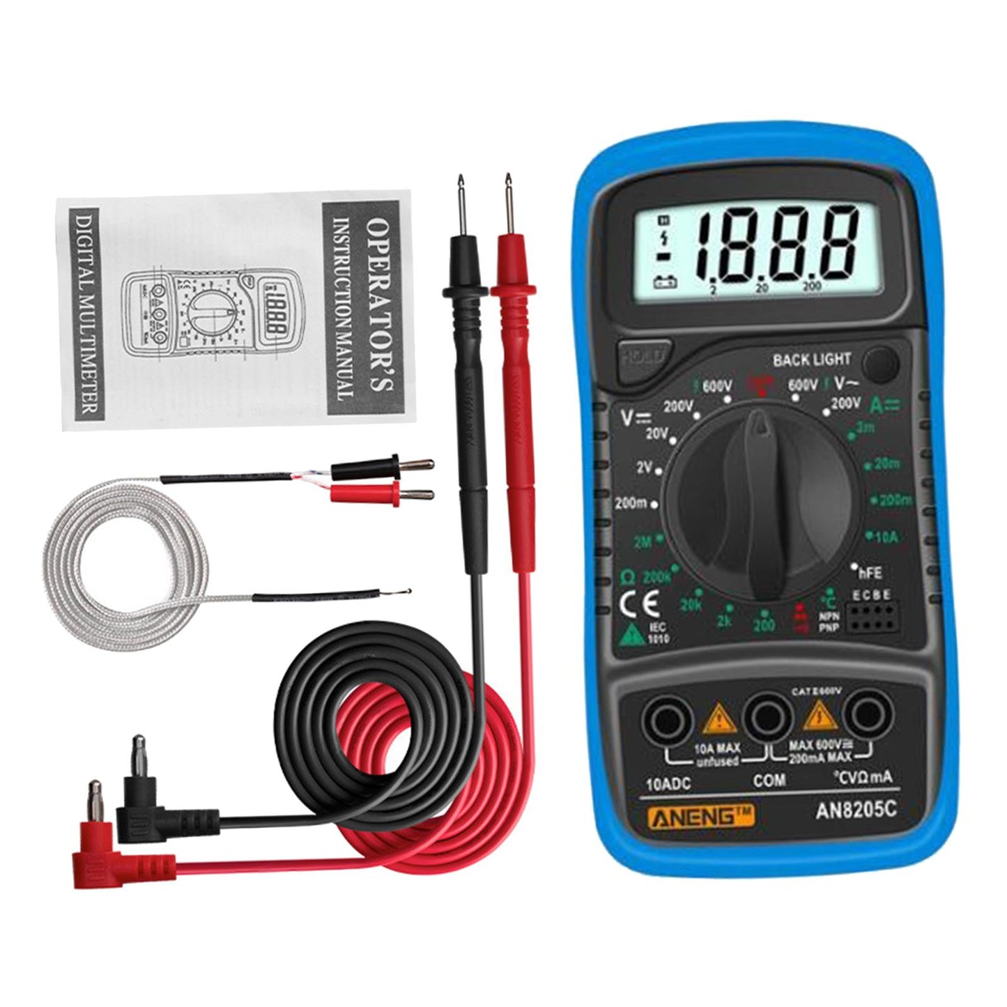 Digital Multimeter Electric Testers Ohmmeter Capacitance Meter Blue