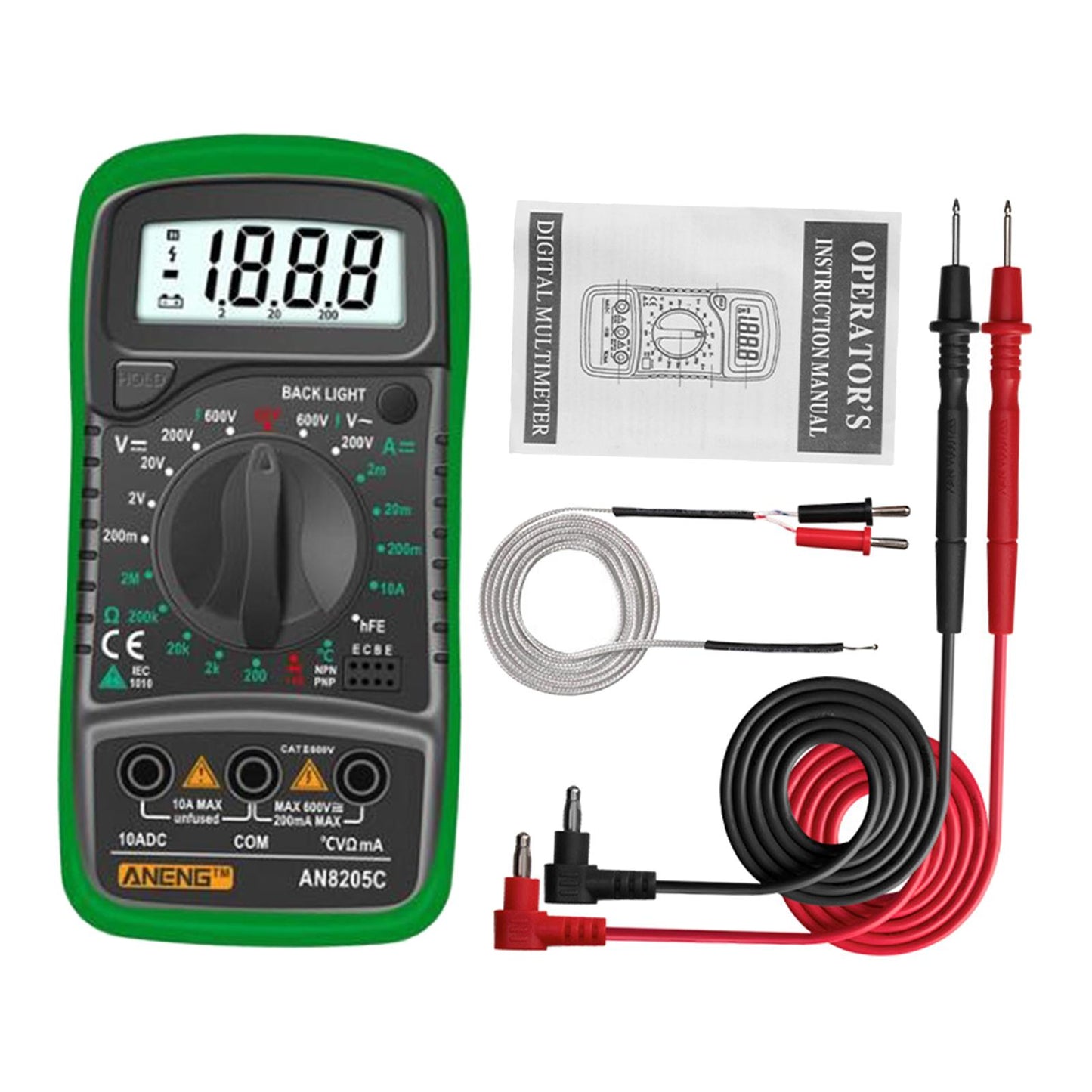 Digital Multimeter Electric Testers Ohmmeter Capacitance Meter Green