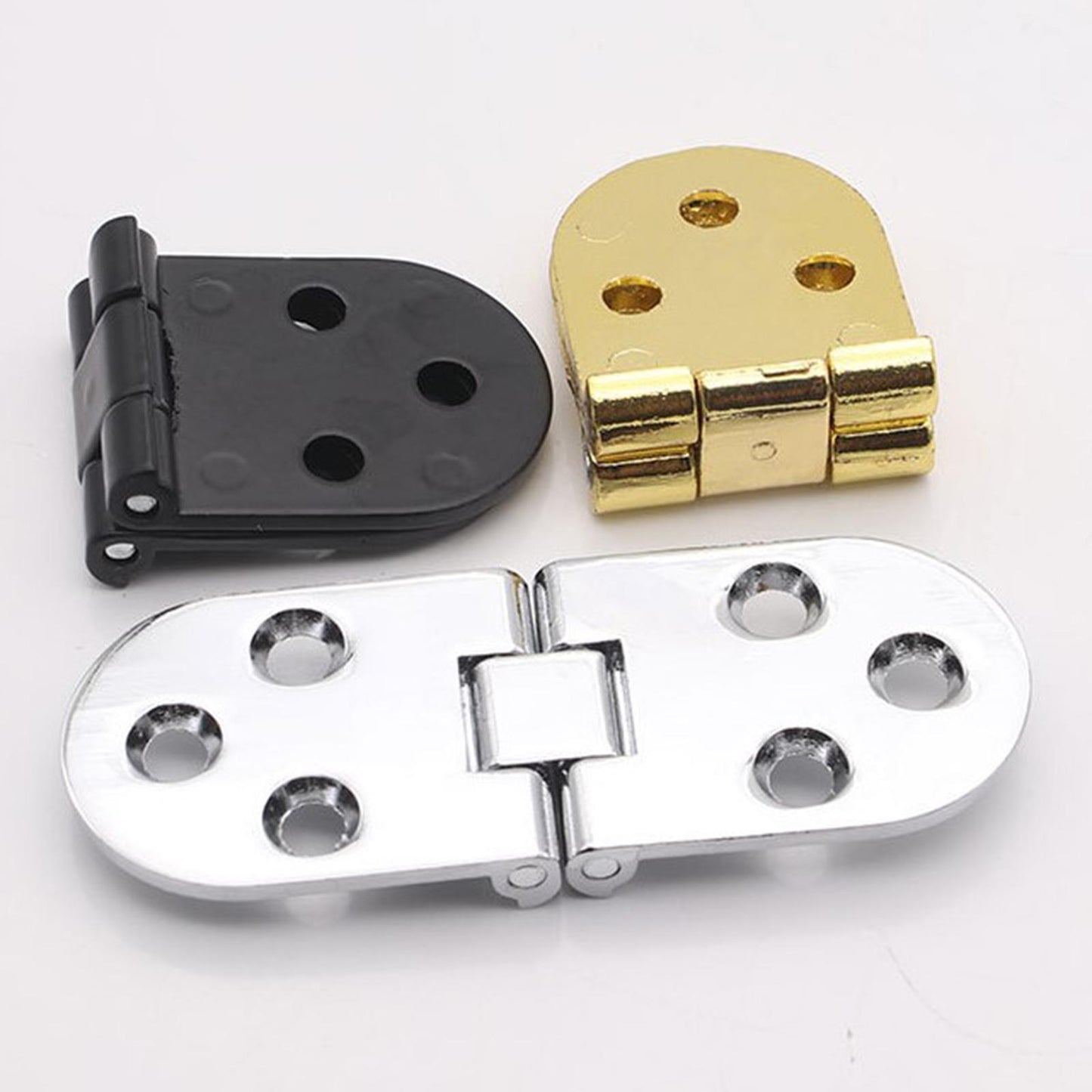 4Pcs Stainless Metal Furniture Hinges 180 Degree Rotation Golden