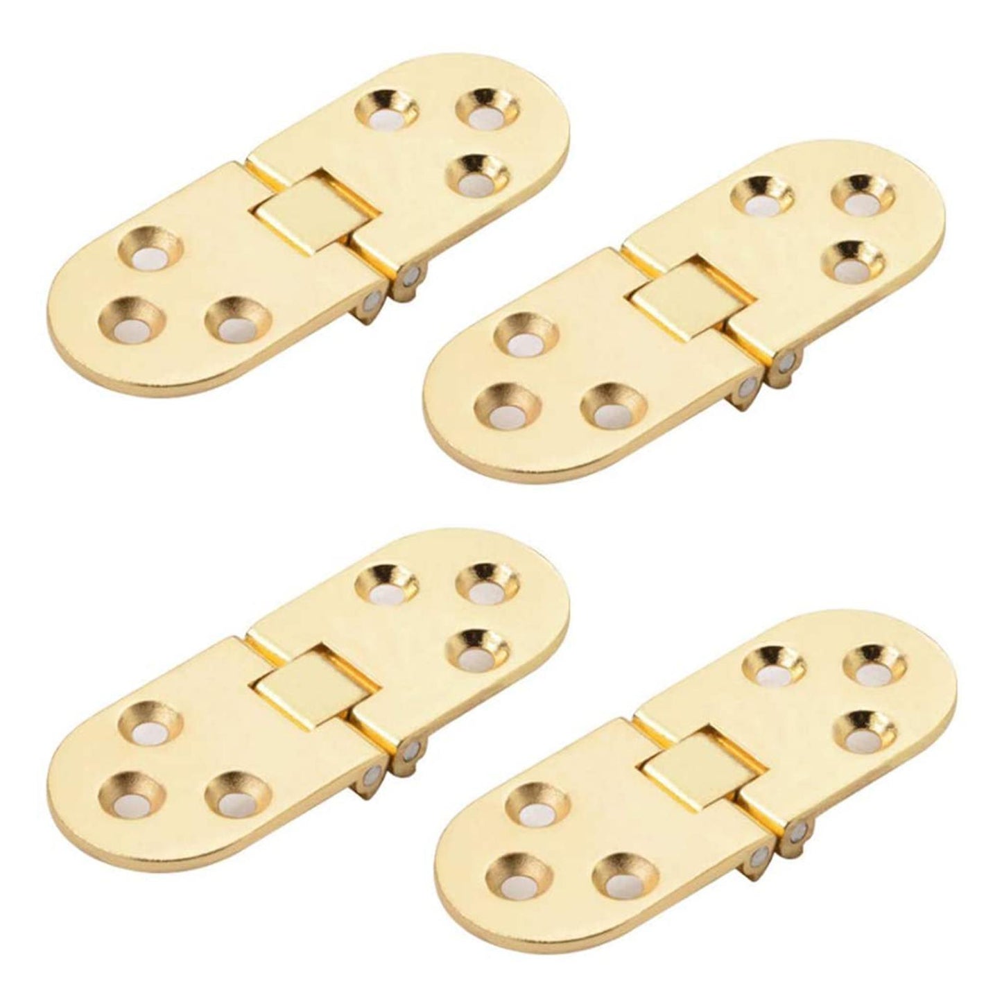 4Pcs Stainless Metal Furniture Hinges 180 Degree Rotation Golden