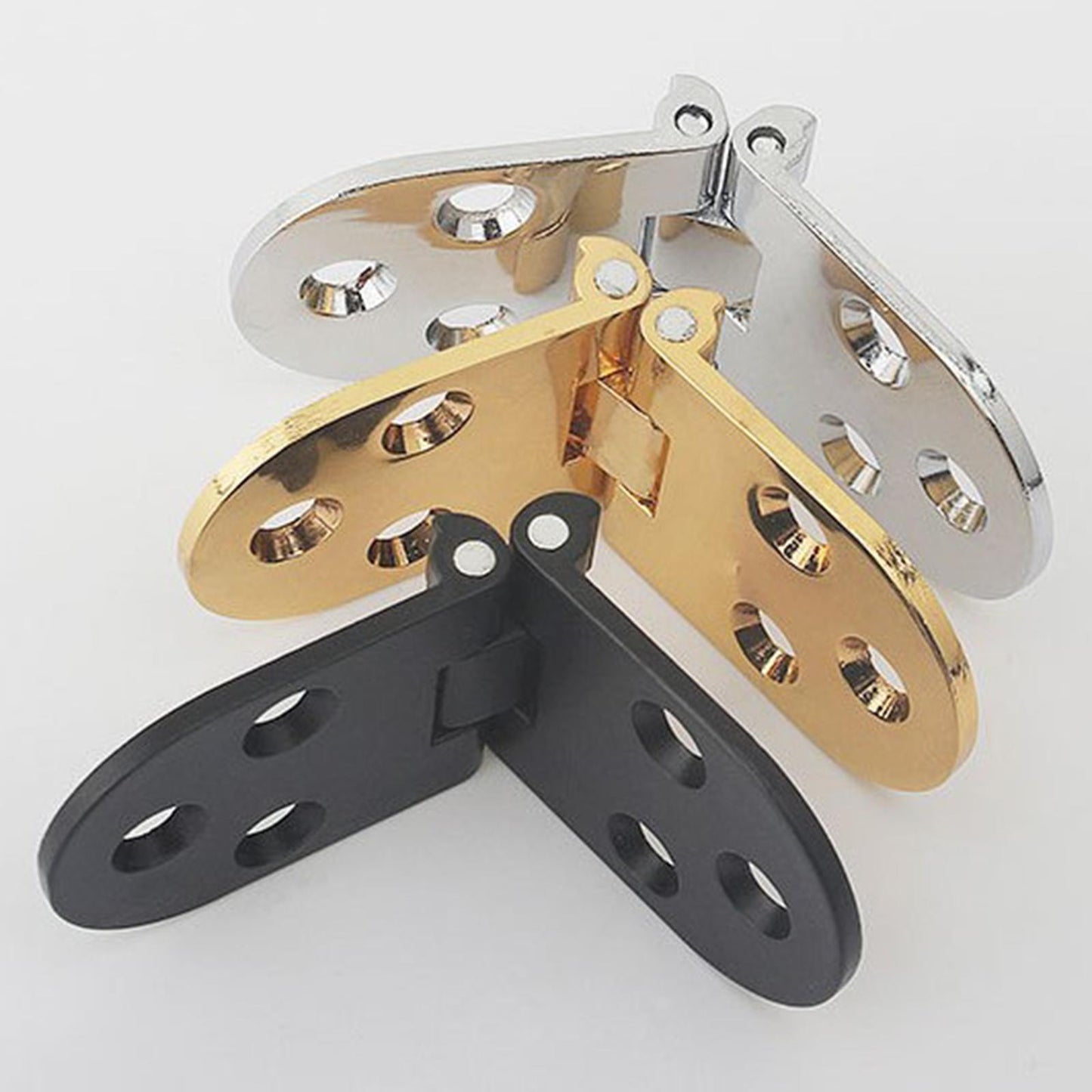 4Pcs Stainless Metal Furniture Hinges 180 Degree Rotation Golden