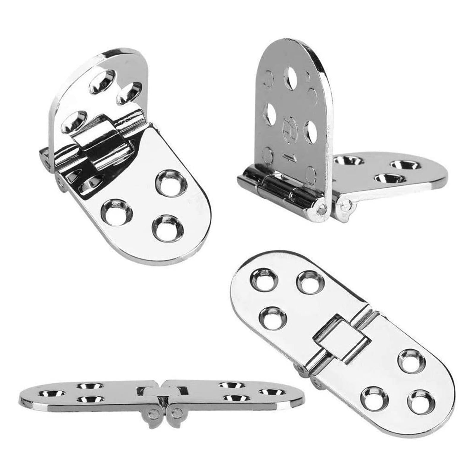4Pcs Stainless Metal Furniture Hinges 180 Degree Rotation Silver