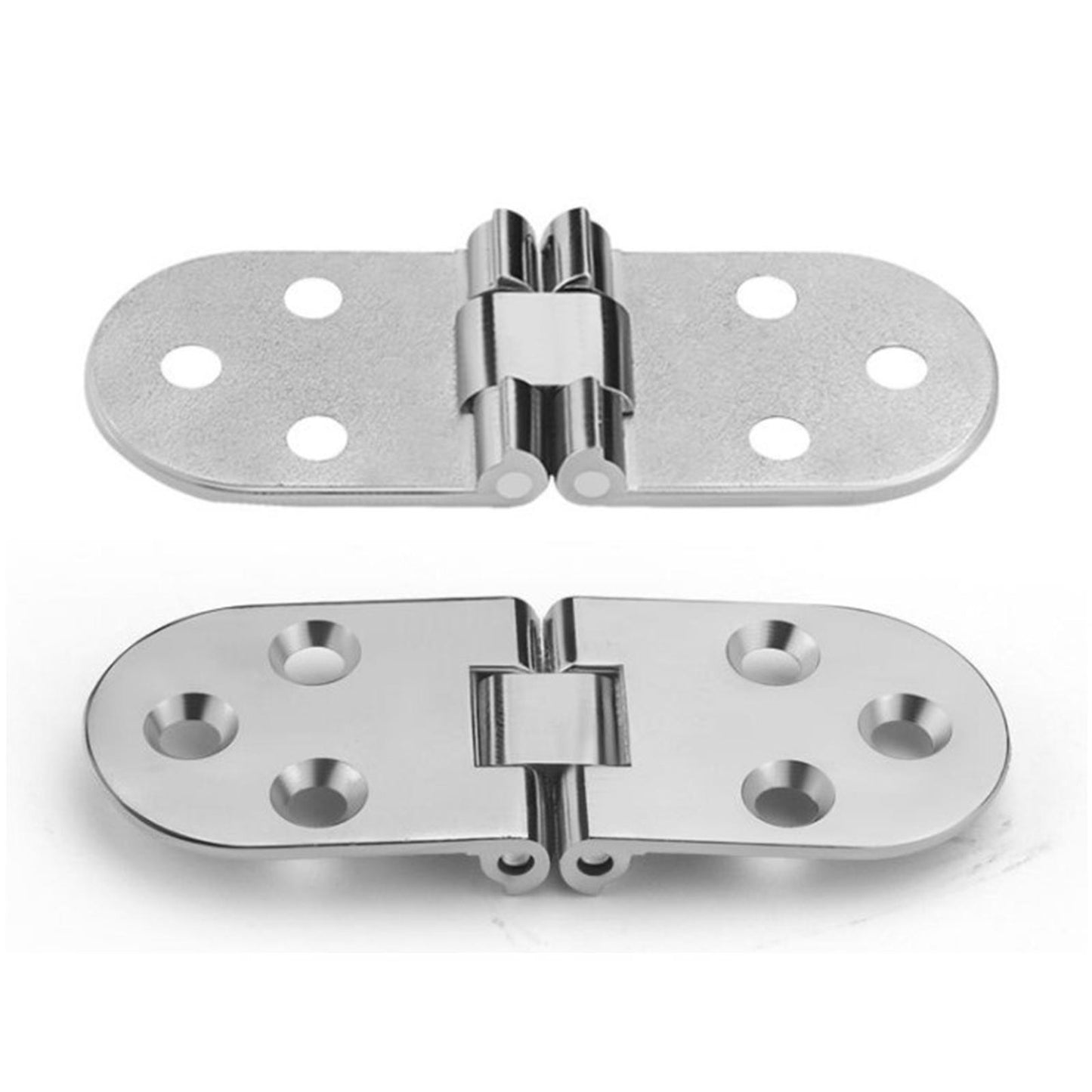 4Pcs Stainless Metal Furniture Hinges 180 Degree Rotation Silver