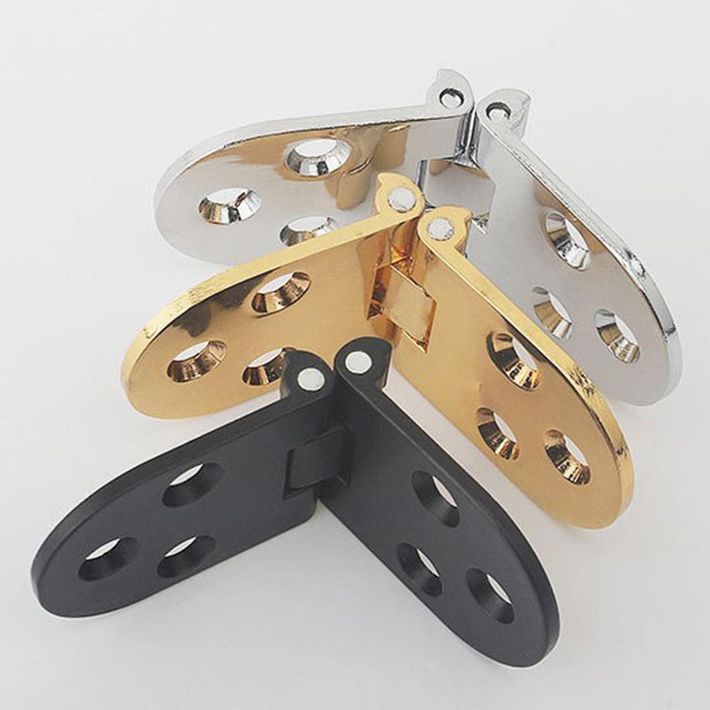 4Pcs Stainless Metal Furniture Hinges 180 Degree Rotation Silver