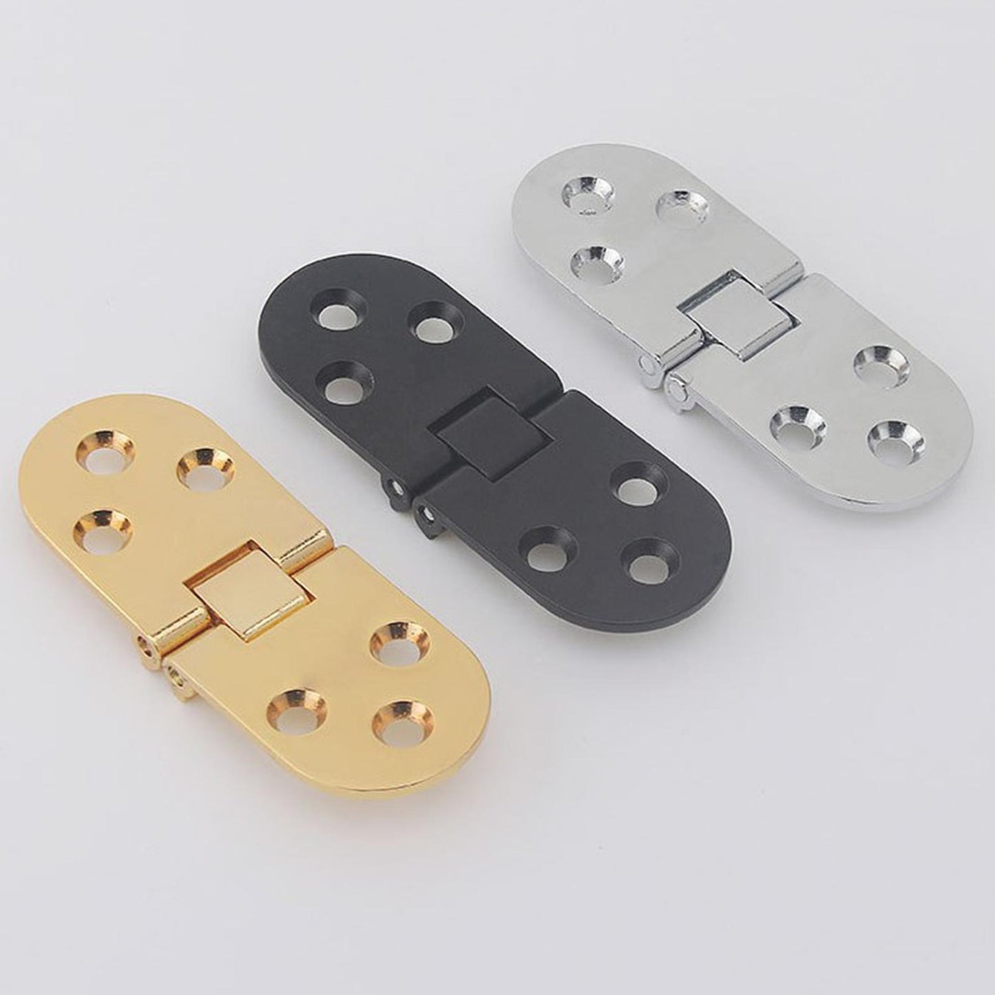 4Pcs Stainless Metal Furniture Hinges 180 Degree Rotation Silver