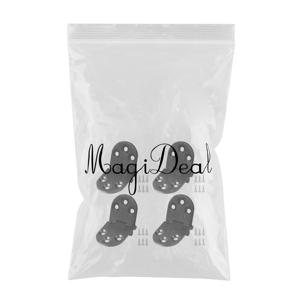 4Pcs Stainless Metal Furniture Hinges 180 Degree Rotation Black