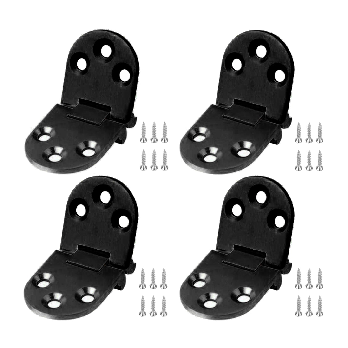 4Pcs Stainless Metal Furniture Hinges 180 Degree Rotation Black