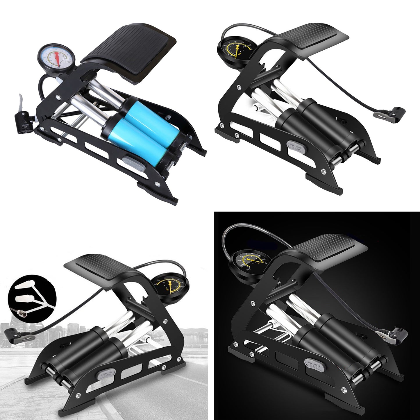 Dual-Cylinder Foot Pump 160PSI for Bicycles Motorcycles Cars Balls Upgrade