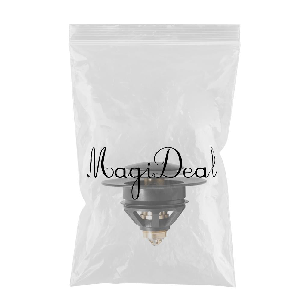 Universal Wash Basin Bounce Drain Filter Vanity Sink Bathtub Plug Bathroom 37 to 40mm Black