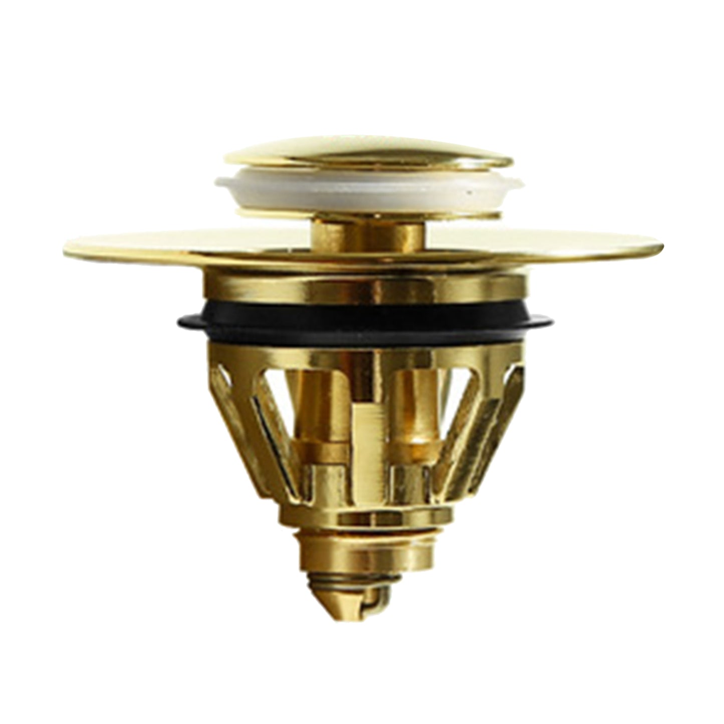 Universal Wash Basin Bounce Drain Filter Vanity Sink Bathtub Plug Bathroom 37 to 40mm Golden