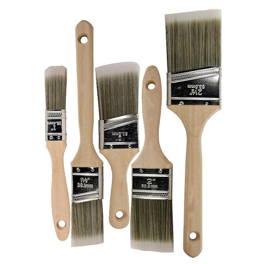 Wooden Handle Paint Brush Cabinets Wall Painting Bristle Brushes 5pcs