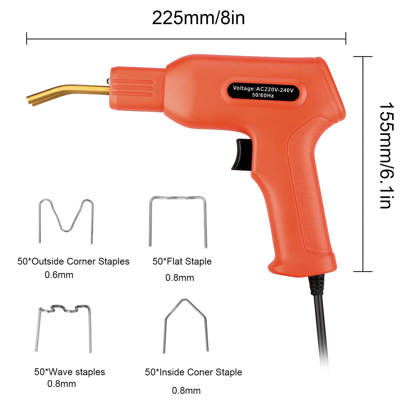 50W Handy Repair Plastic Welder Repairing Welder Gun Wave Flat Staple Kit
