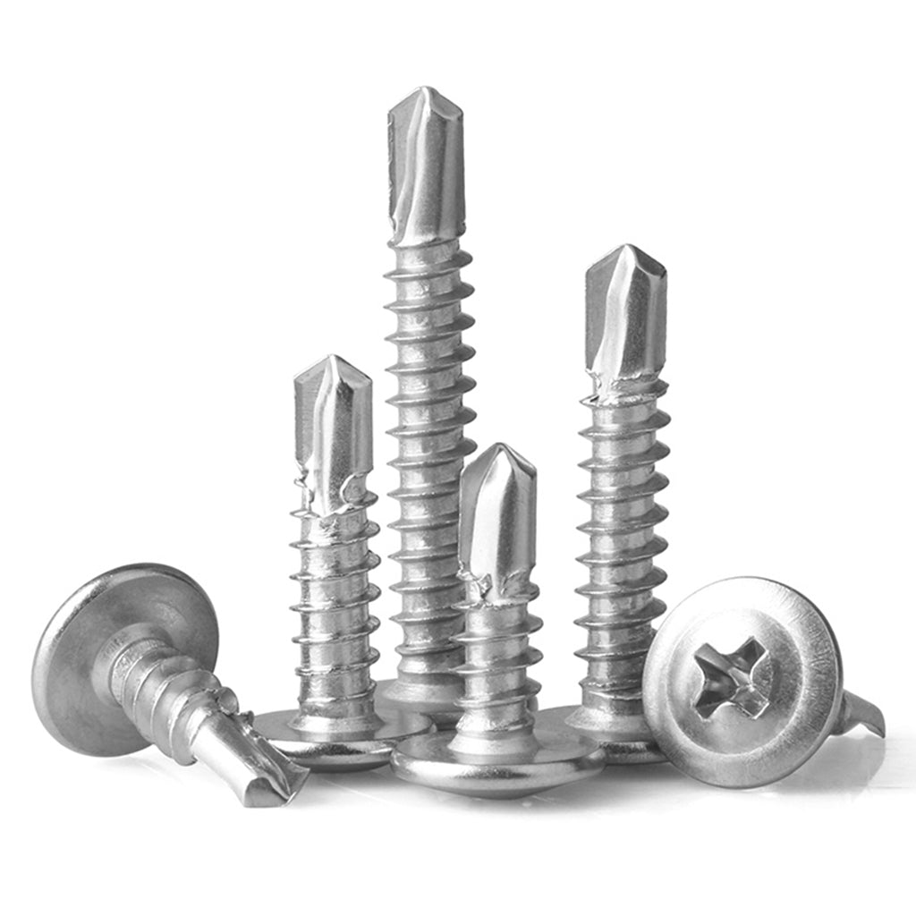 210x Self-Drilling Screws Kit 6 Sizes Cross Head Studs for Metal Repair Accs