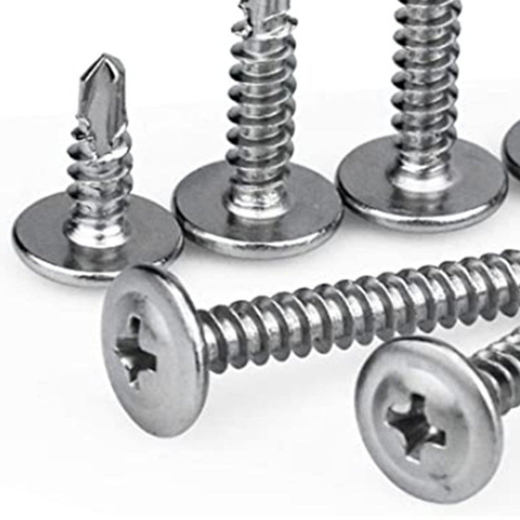 210x Self-Drilling Screws Kit 6 Sizes Cross Head Studs for Metal Repair Accs