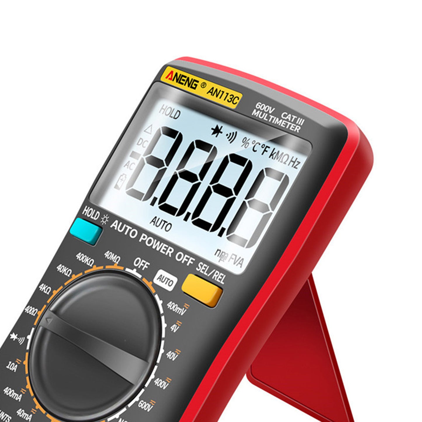 LCD Backlit Digital Multimeter Voltmeter Real-Time Volt Meter Red