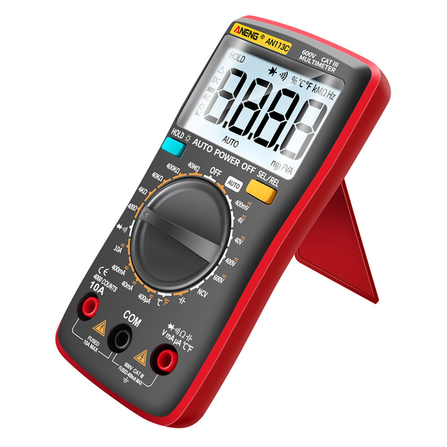 LCD Backlit Digital Multimeter Voltmeter Real-Time Volt Meter Red