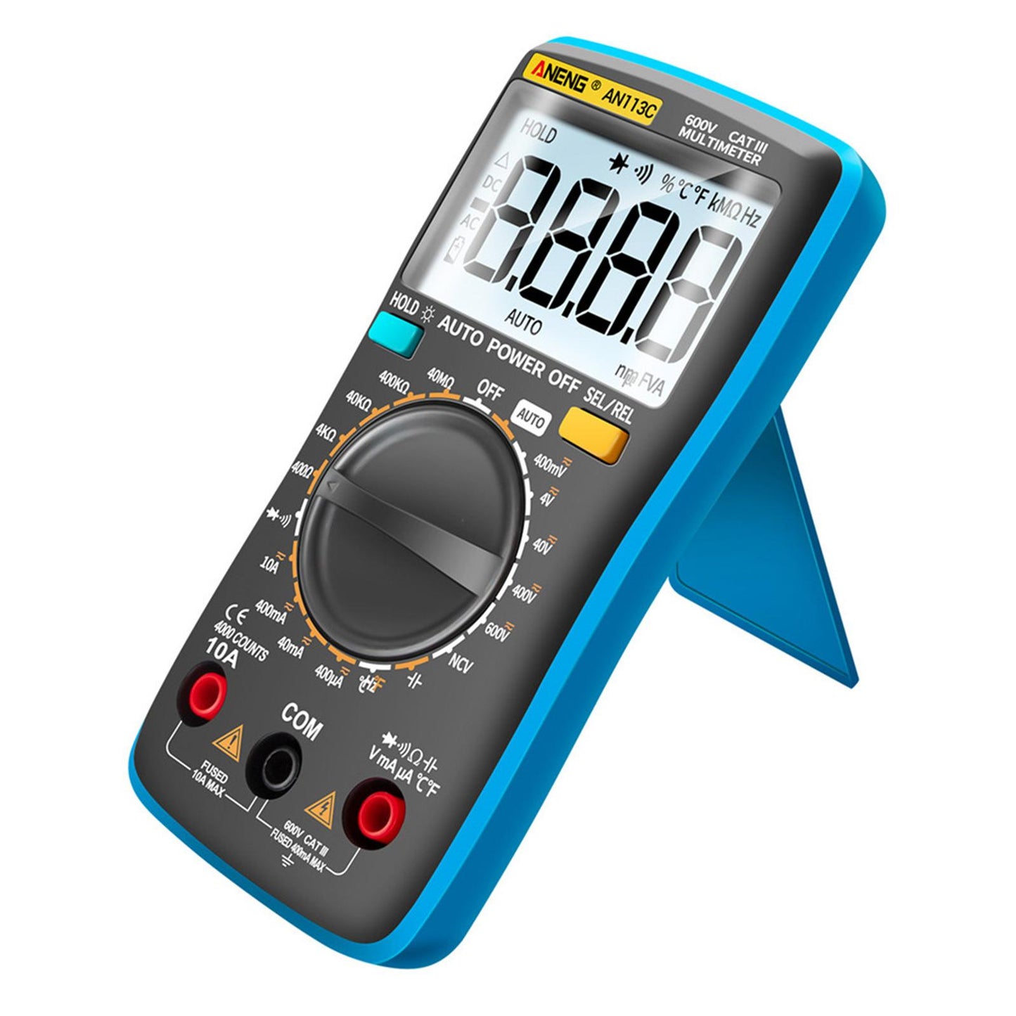 LCD Backlit Digital Multimeter Voltmeter Real-Time Volt Meter Blue