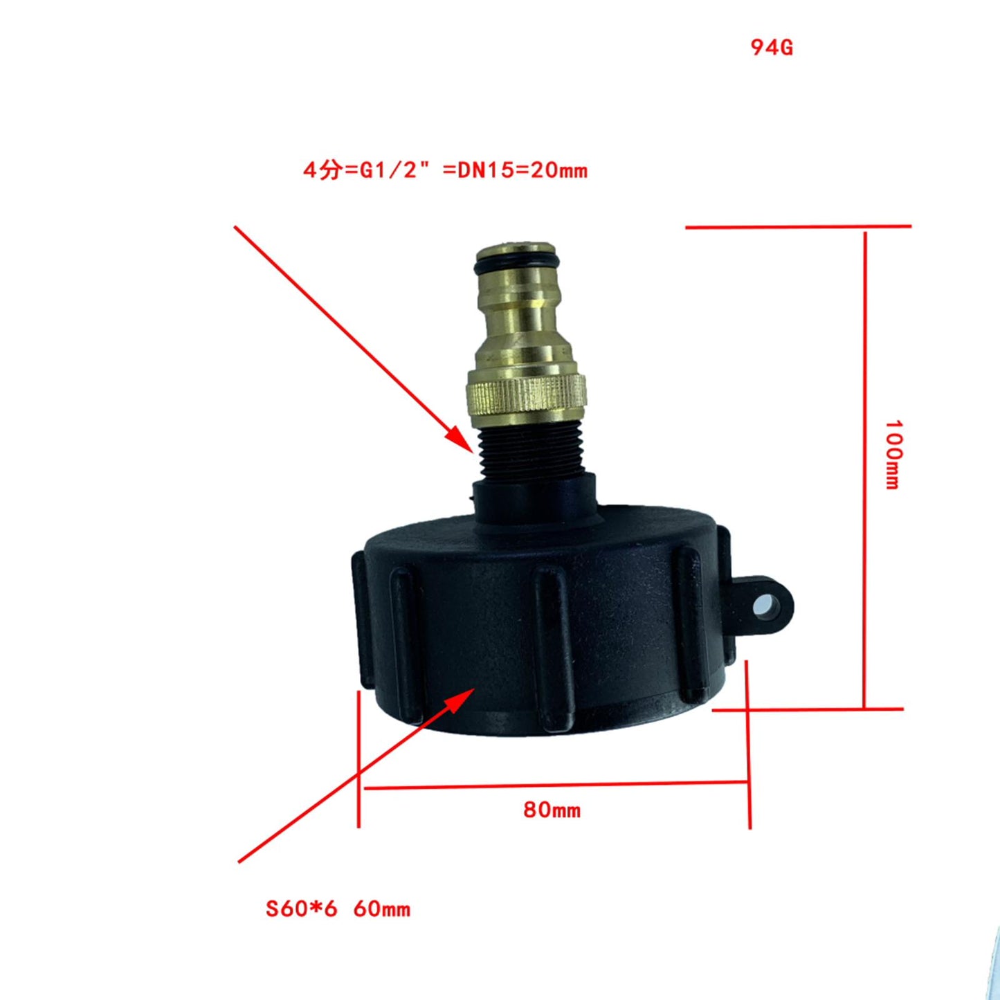 IBC Tank Adapter S60X6 Water Tote Tank Adapter  4Points