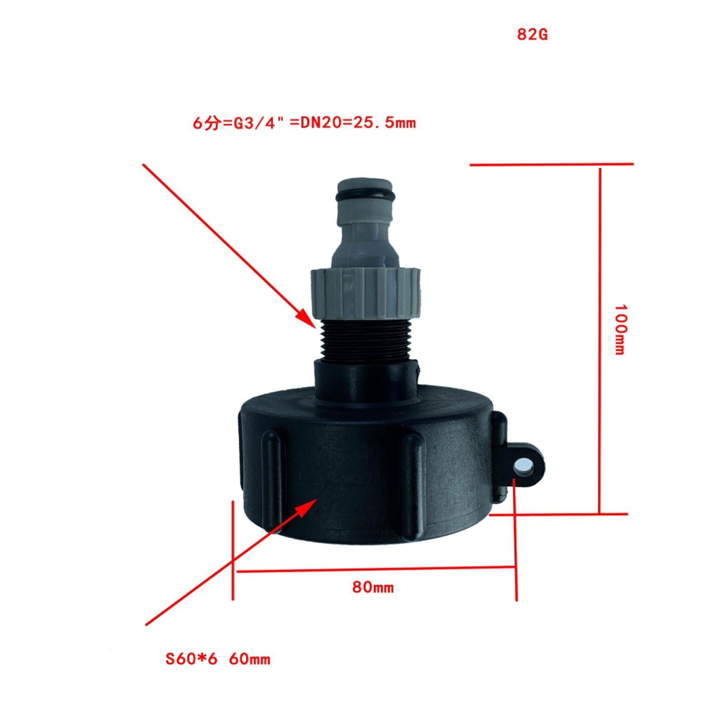 IBC Tank Adapter S60X6 Water Tote Tank Adapter  6Points 2