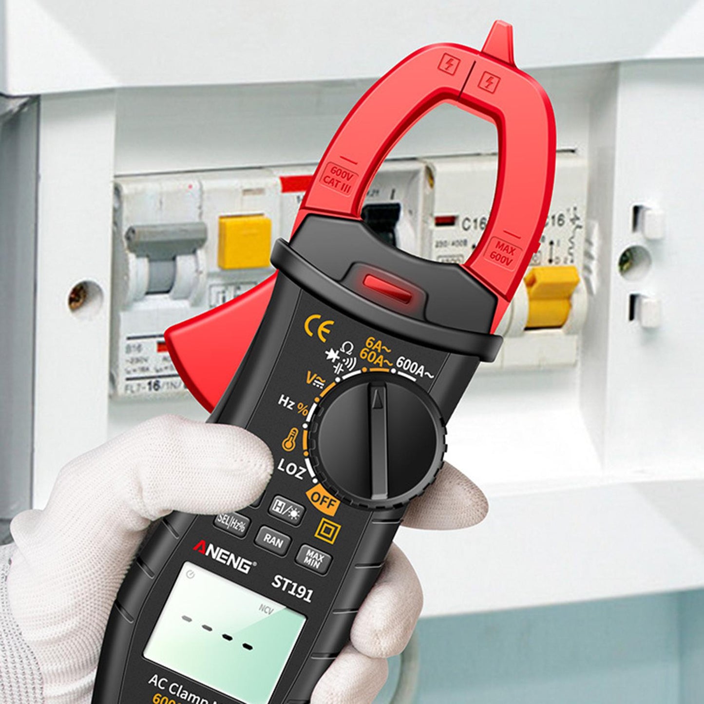 LCD Multimeter Capacitance AC DC Clamp Test Meter 6000 Count for Electronic