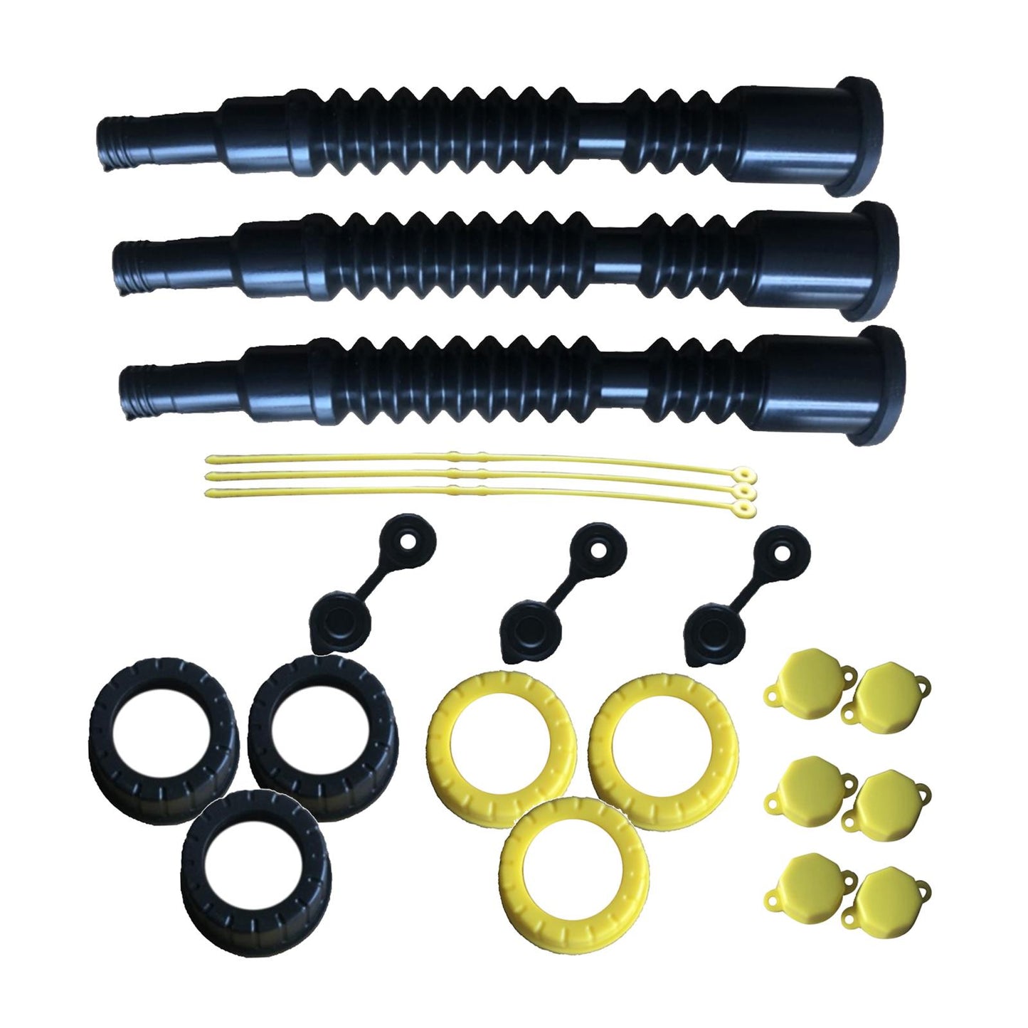 3 Pack Gas Can Replacement Spout Kit Flexible Pour Nozzle for Water Jugs