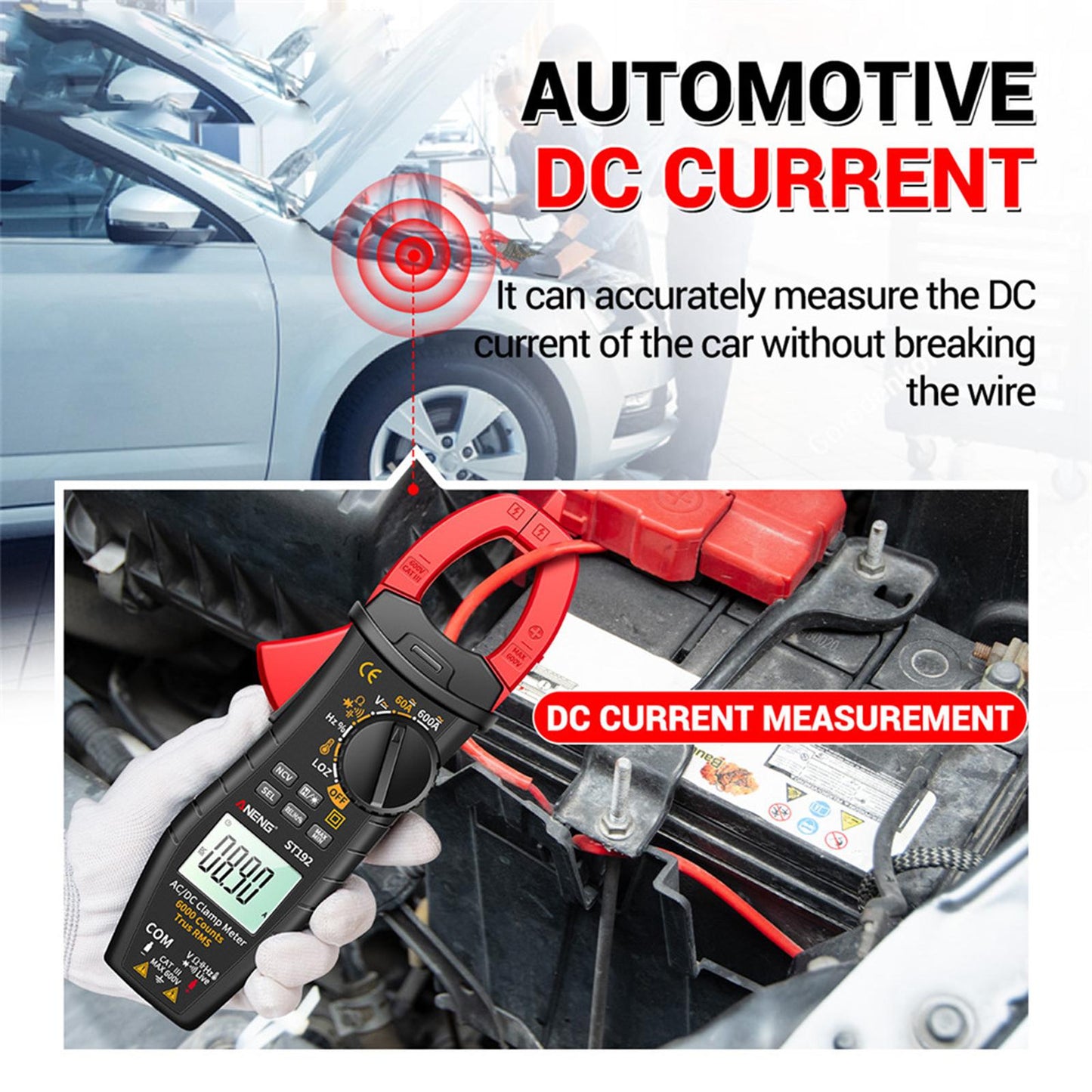 LCD Multimeter Capacitance Clamp Test Meter 6000 Count for Electronic