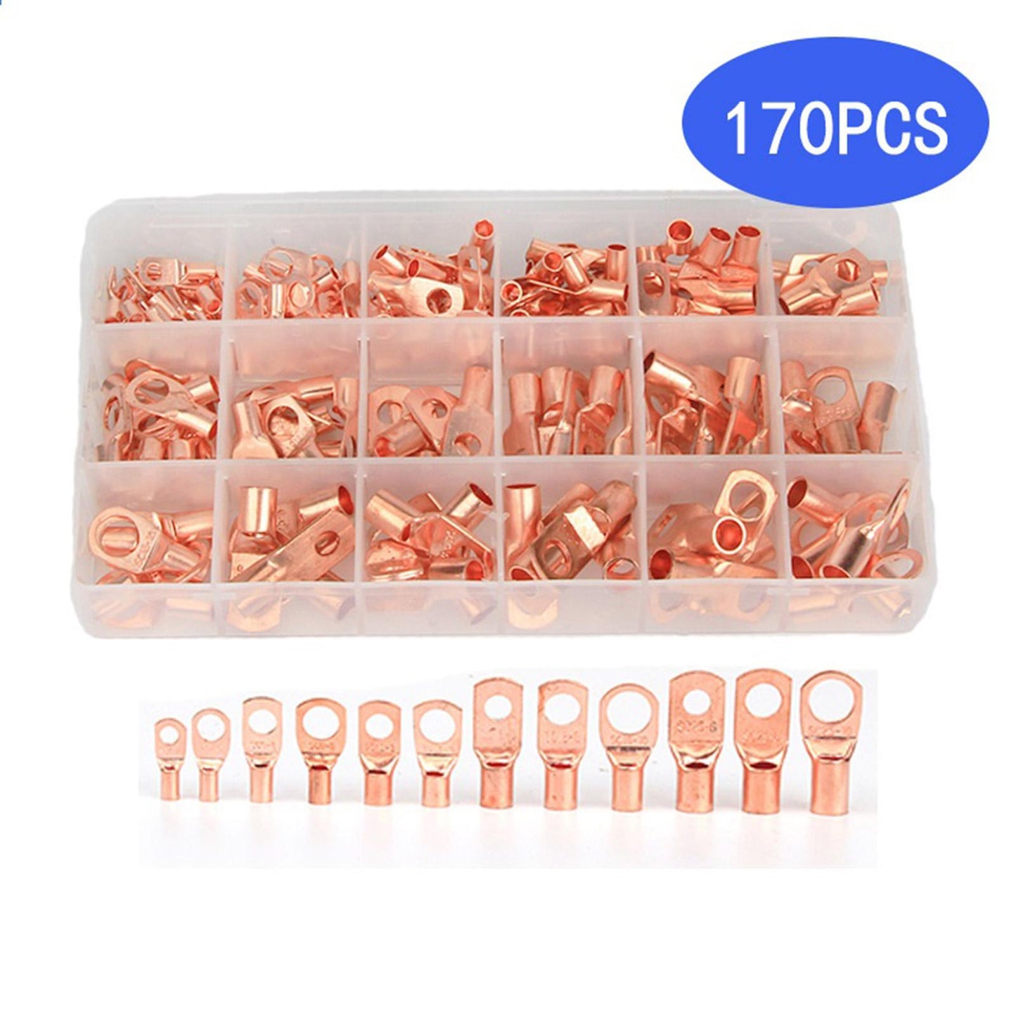 170x Battery Cable Ends Battery Wire Lugs Terminal Connectors AWG8 AWG10